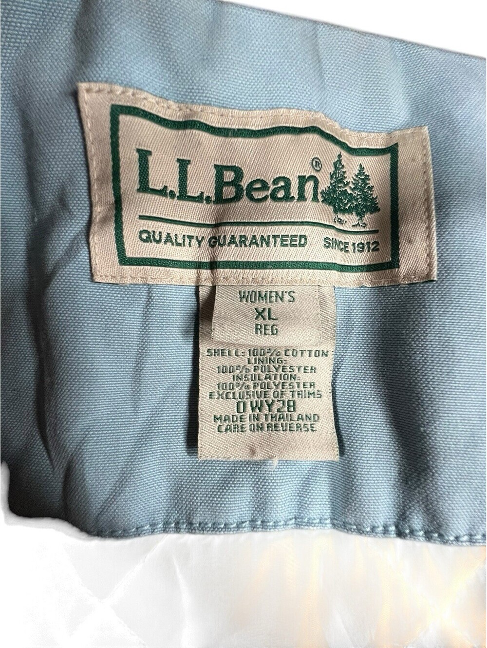 L.L.Bean Women’s XL Barn Coat Blue Thinsulate Corduroy Collar Chore Jacket - Picture 6 of 7